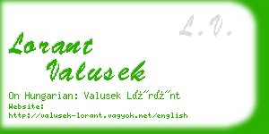 lorant valusek business card